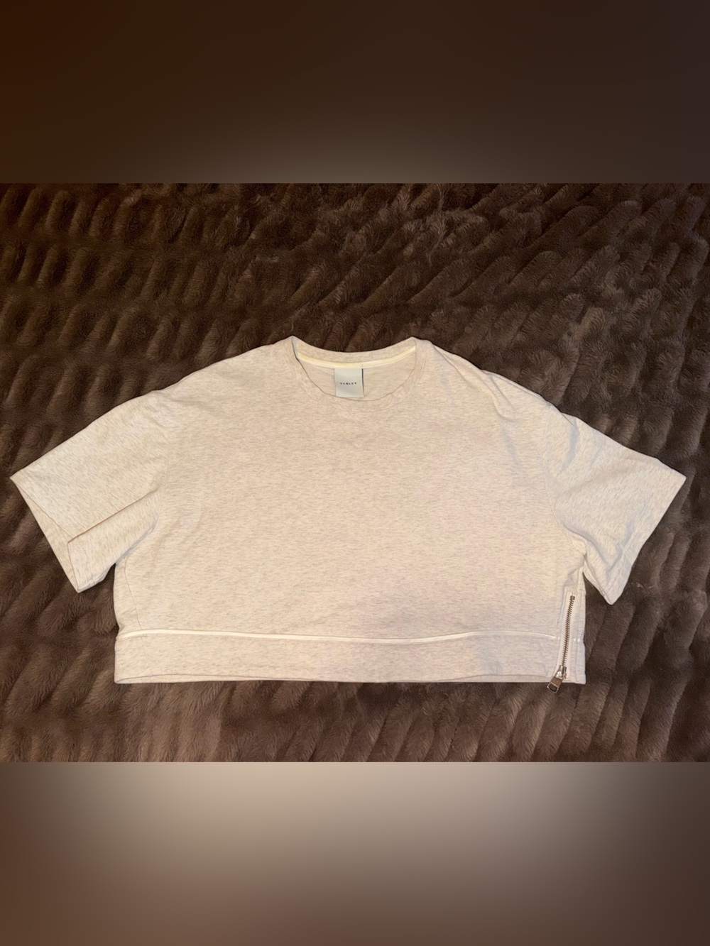 Varley Heather Gray Crew Sweatshirt shirt with Side Zip
